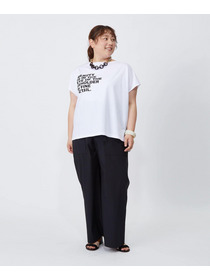 【MOGA】【大きいサイズ】ハイゲージ天竺ロゴプリントTシャツ 詳細画像 ホワイト 2