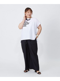 【MOGA】【大きいサイズ】ハイゲージ天竺ロゴプリントTシャツ 詳細画像 ホワイト 4