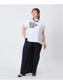 【MOGA】【大きいサイズ】ハイゲージ天竺ロゴプリントTシャツ 詳細画像 ホワイト 5