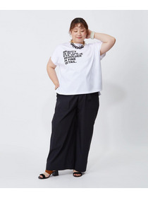 【MOGA】【大きいサイズ】ハイゲージ天竺ロゴプリントTシャツ 詳細画像 ホワイト 6