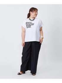【MOGA】【大きいサイズ】ハイゲージ天竺ロゴプリントTシャツ 詳細画像 ホワイト 8