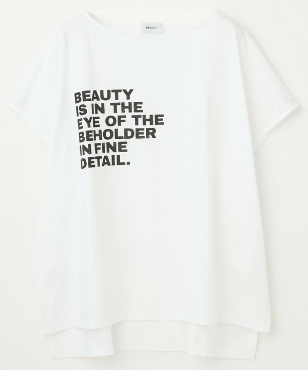 【大きいサイズ】ハイゲージ天竺ロゴプリントTシャツ 詳細画像 ホワイト 2