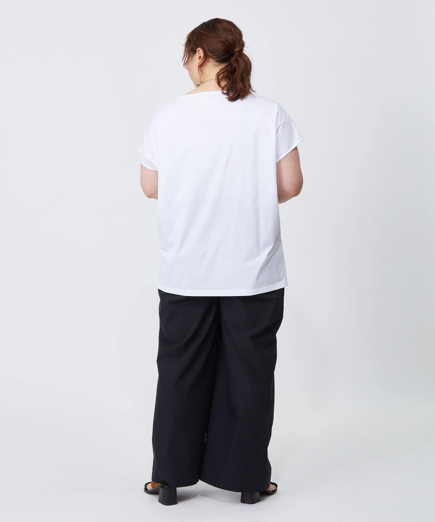【MOGA】【大きいサイズ】ハイゲージ天竺ロゴプリントTシャツ 詳細画像 ホワイト 13