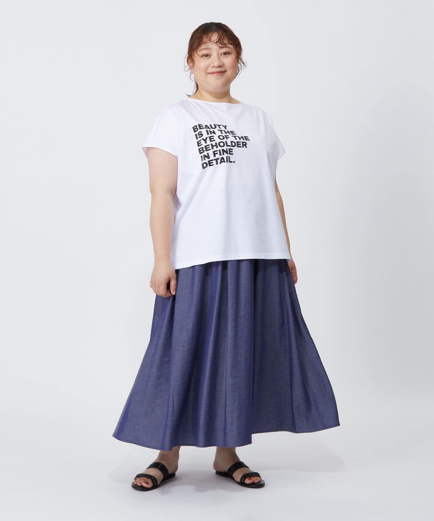 【MOGA】【大きいサイズ】ハイゲージ天竺ロゴプリントTシャツ 詳細画像 ホワイト 20