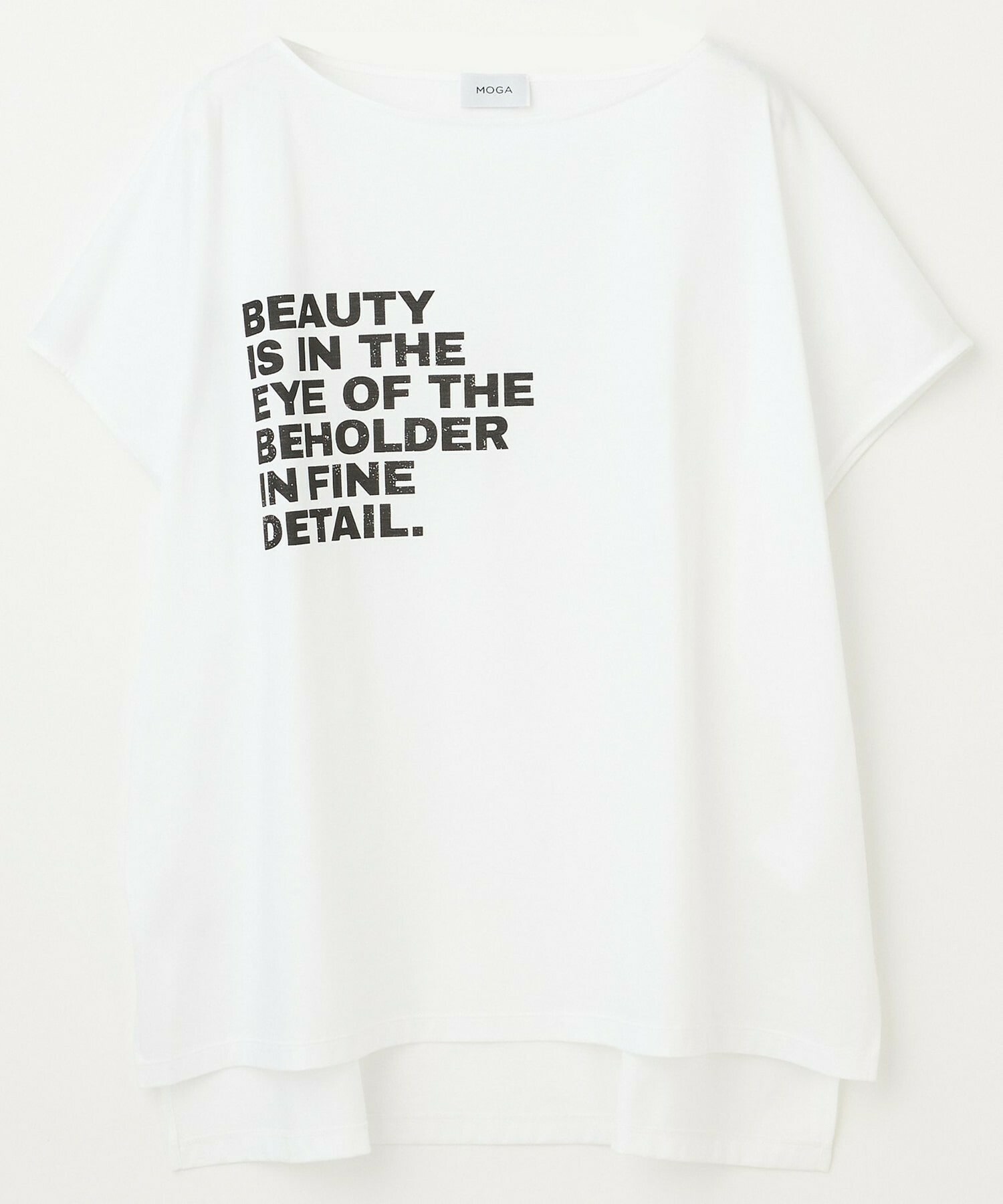 【MOGA】【大きいサイズ】ハイゲージ天竺ロゴプリントTシャツ 詳細画像 ホワイト 2