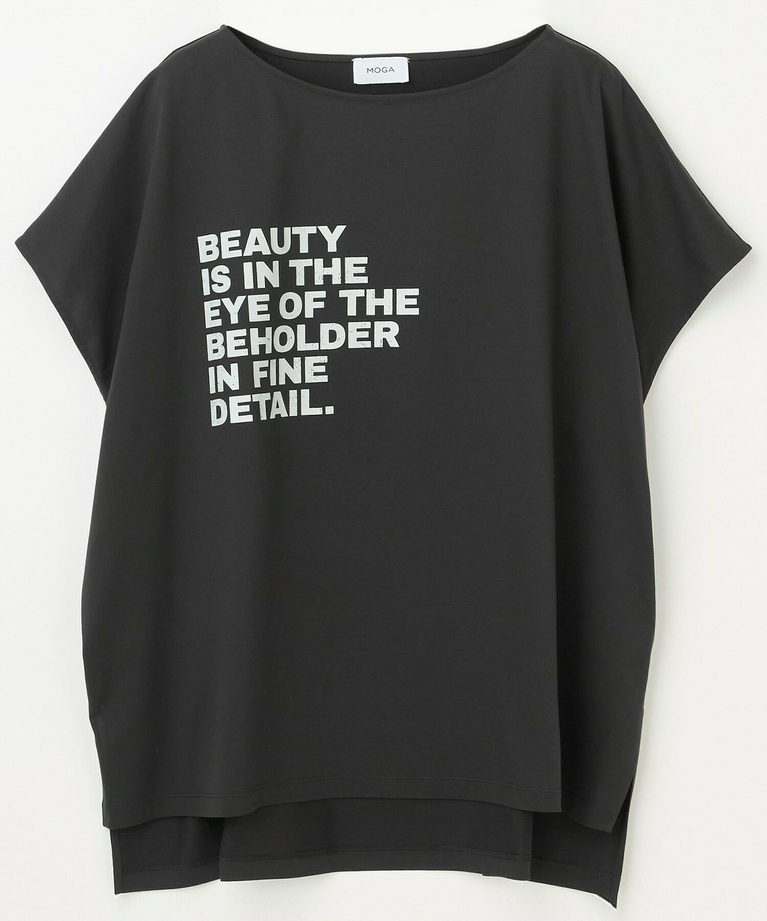 【MOGA】【大きいサイズ】ハイゲージ天竺ロゴプリントTシャツ 詳細画像 チャコールグレー 1