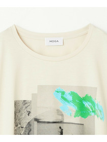 【MOGA】【大きいサイズ】ハイゲージ天竺オリジナルプリントＴシャツ 詳細画像 ライトベージュ 2
