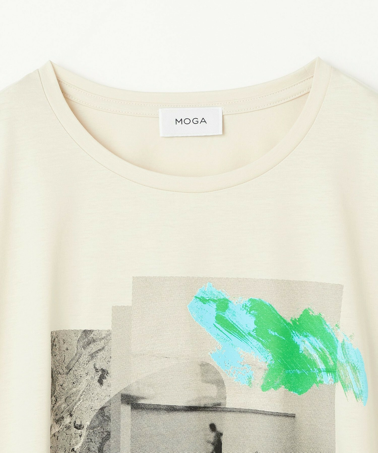 【MOGA】【大きいサイズ】ハイゲージ天竺オリジナルプリントＴシャツ 詳細画像 ライトベージュ 2