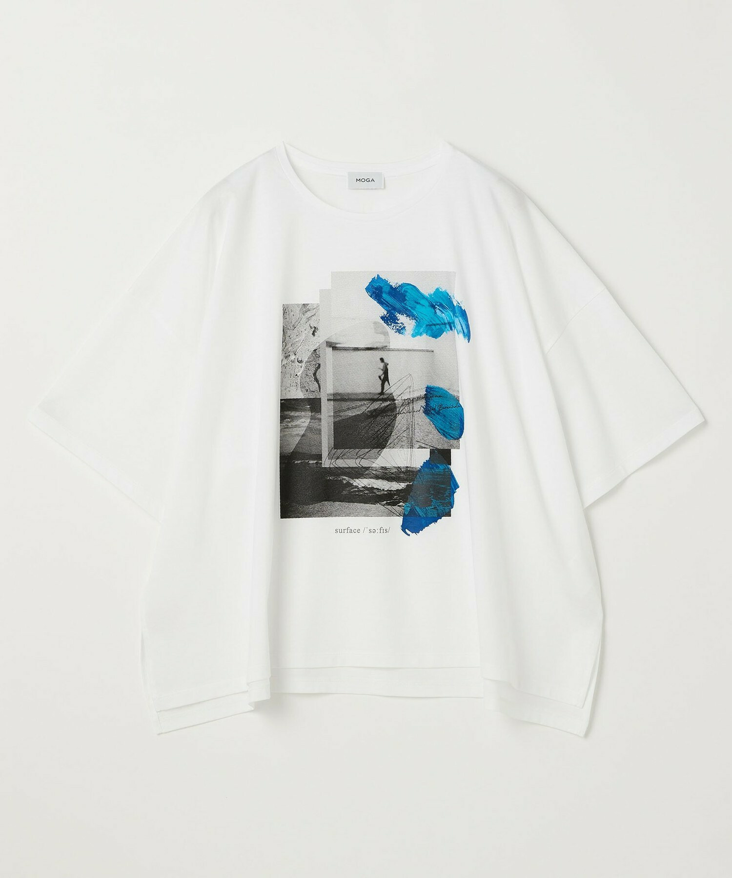 【MOGA】【大きいサイズ】ハイゲージ天竺オリジナルプリントＴシャツ 詳細画像 ホワイト 1