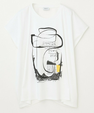【MOGA】【大きいサイズ】コットンスムースプリントTシャツ 詳細画像 ホワイト 1