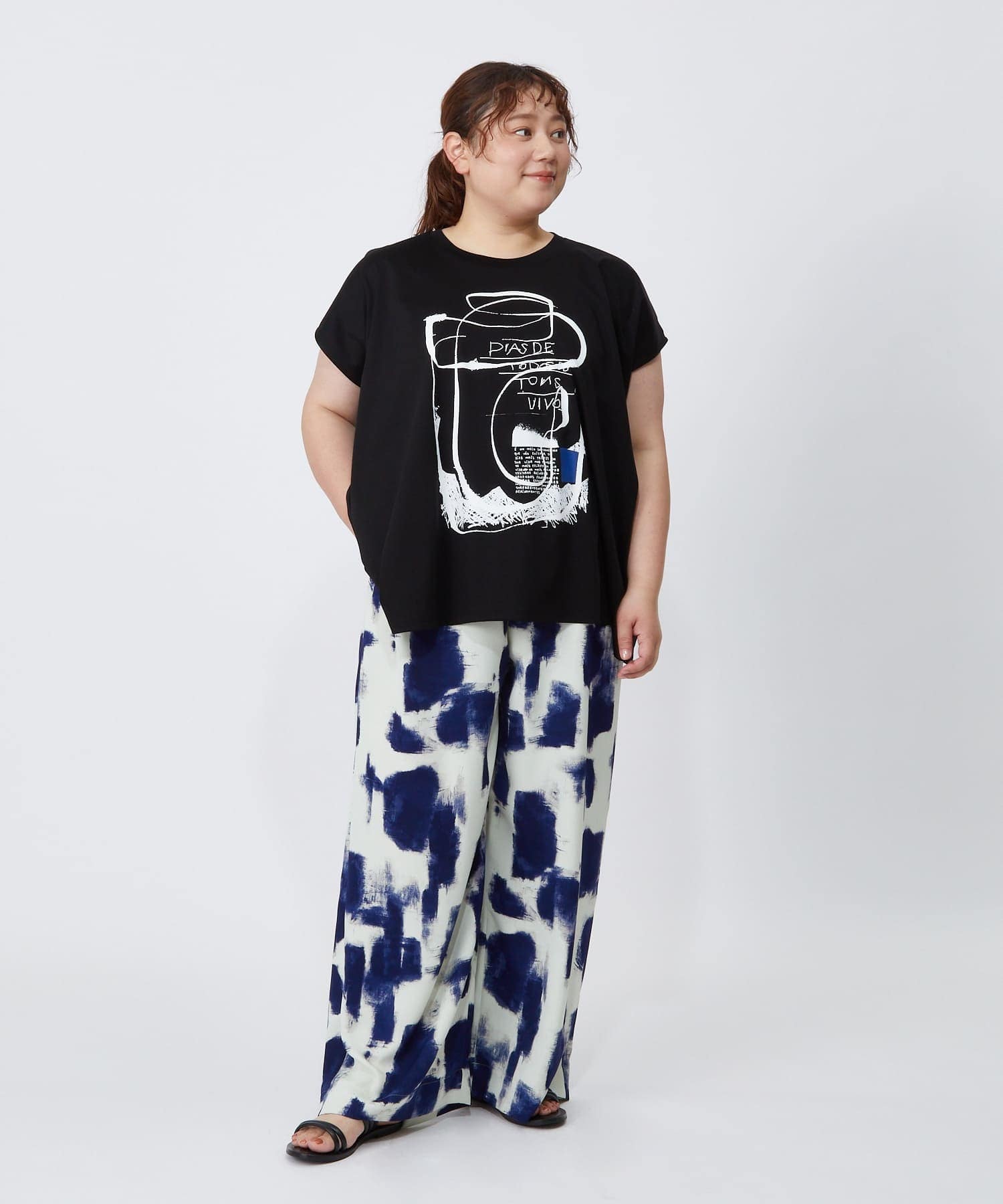 【MOGA】【大きいサイズ】コットンスムースプリントTシャツ 詳細画像 ブラック 18
