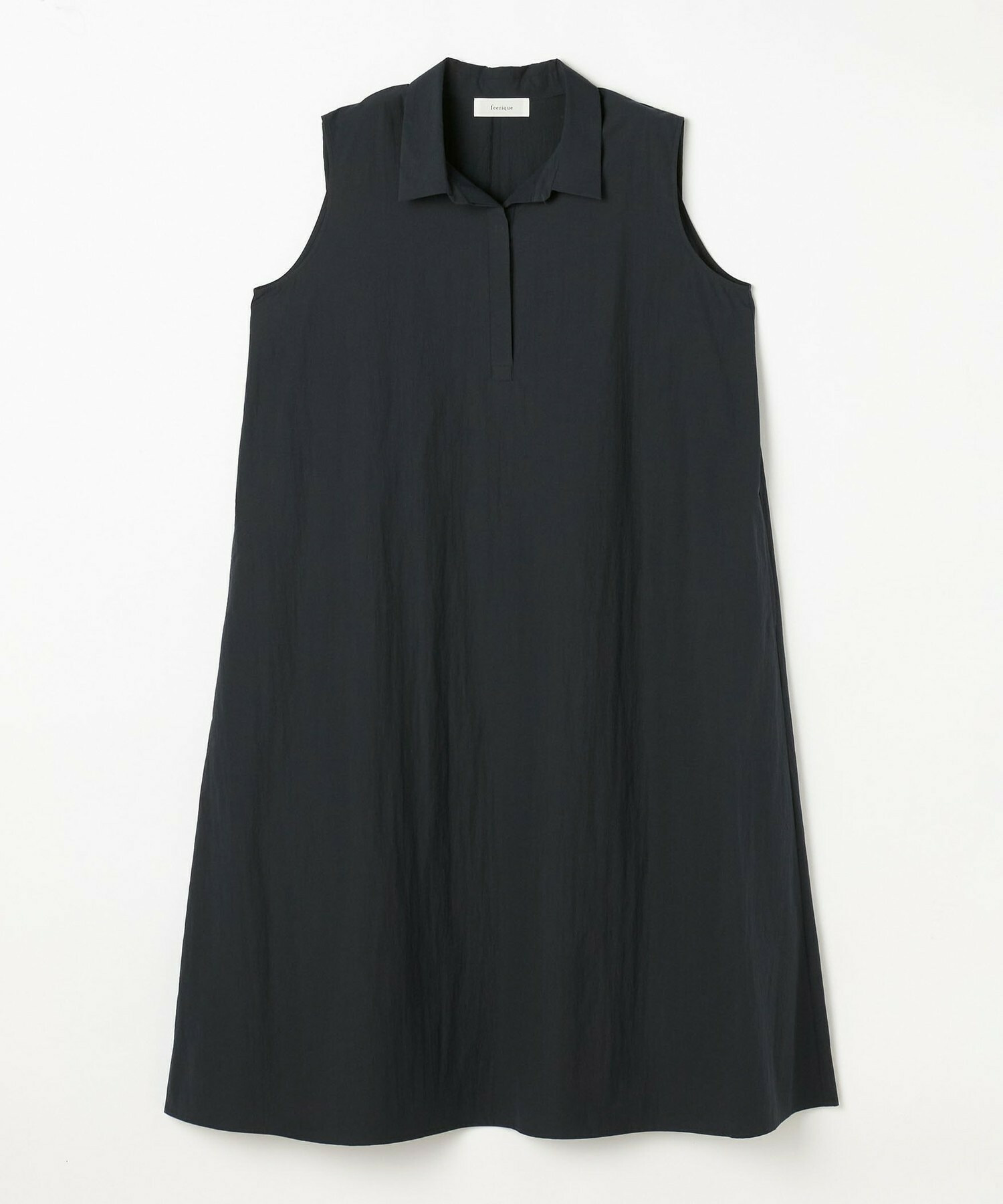 【feerique】【大きいサイズ】feerique 綿ナイロンクロスAラインワンピース 詳細画像 ダークネイビー 1