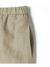 【feerique】【大きいサイズ】feerique ヘンプコットンシャンブレーギャザーパンツ 詳細画像 ベージュ 3
