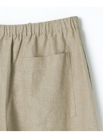 【feerique】【大きいサイズ】feerique ヘンプコットンシャンブレーギャザーパンツ 詳細画像 ベージュ 4