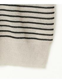 【feerique】【大きいサイズ】feerique ボーダーフレンチスリーブニット 詳細画像 ベージュ系その他 4