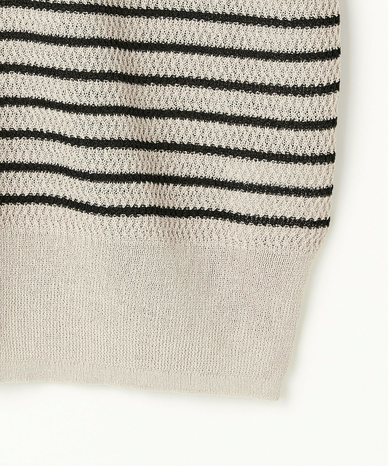 【feerique】【大きいサイズ】feerique ボーダーフレンチスリーブニット 詳細画像 ベージュ系その他 4