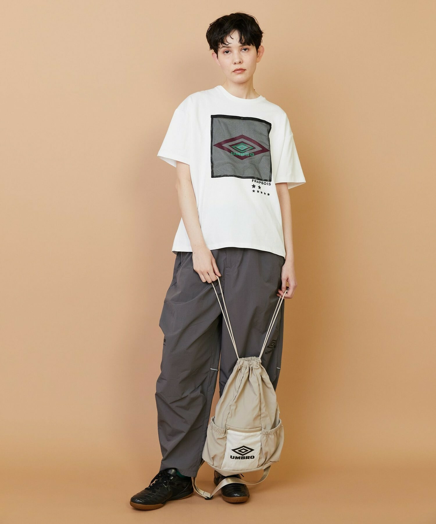 【FRAPBOIS】UMBRO ドローストリングバッグ 詳細画像 ブラック 15