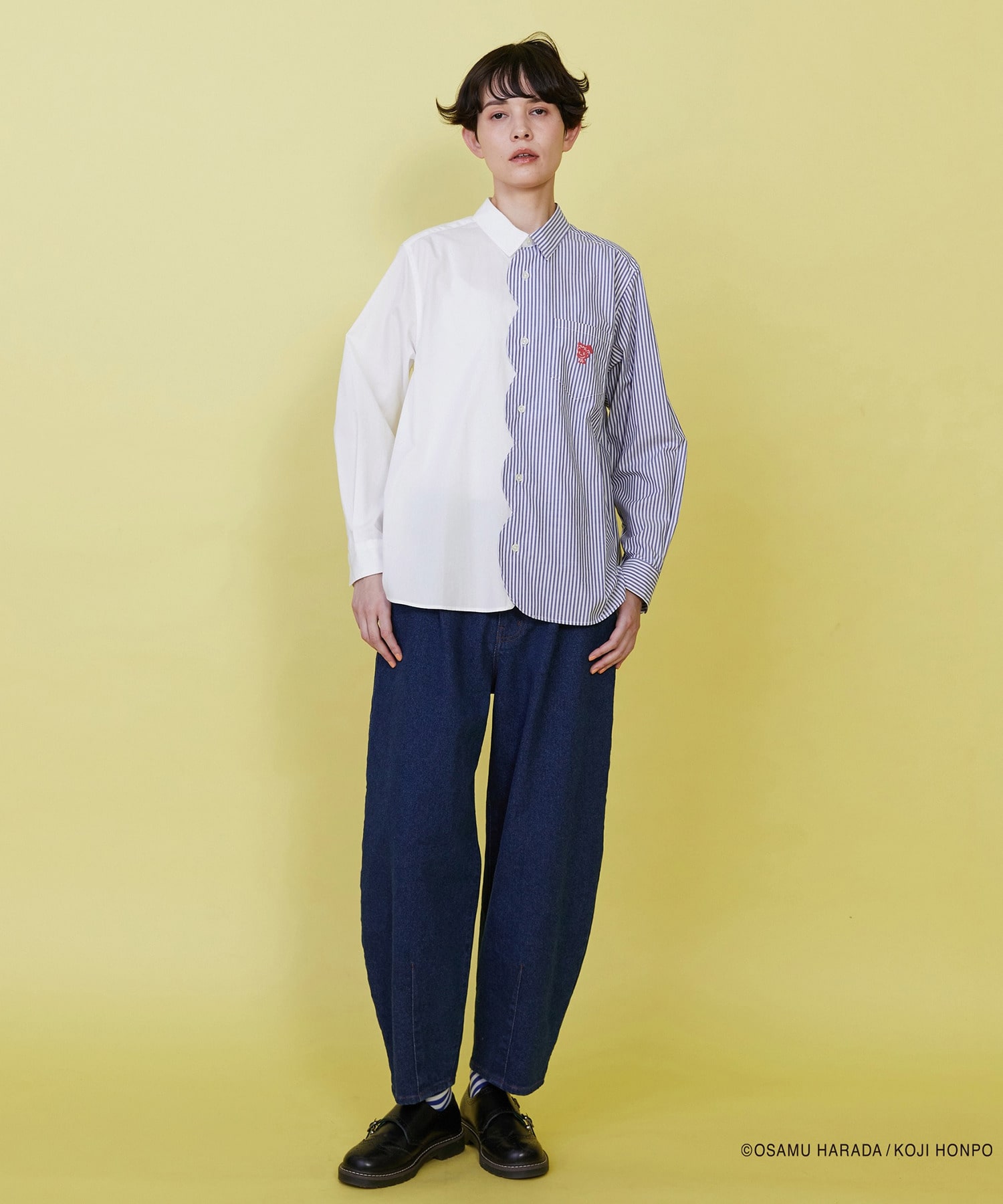 【FRAPBOIS】OSAMU GOODS スカラップシャツ 詳細画像 ブラック 11