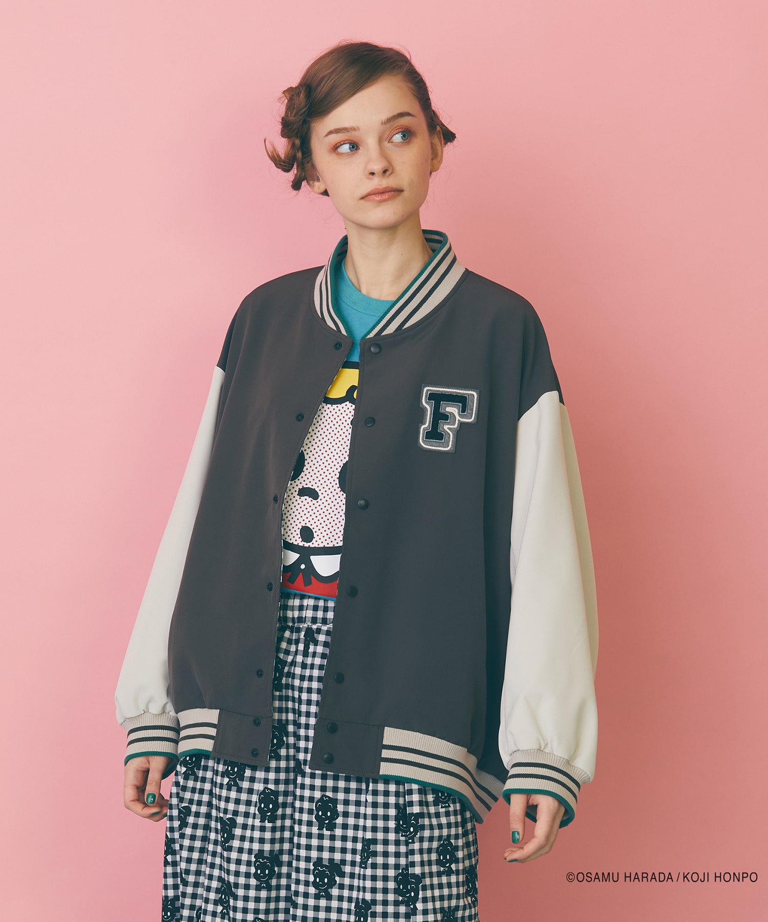 【FRAPBOIS】OSAMU GOODS レタードジャケット 詳細画像 チャコールグレー 1