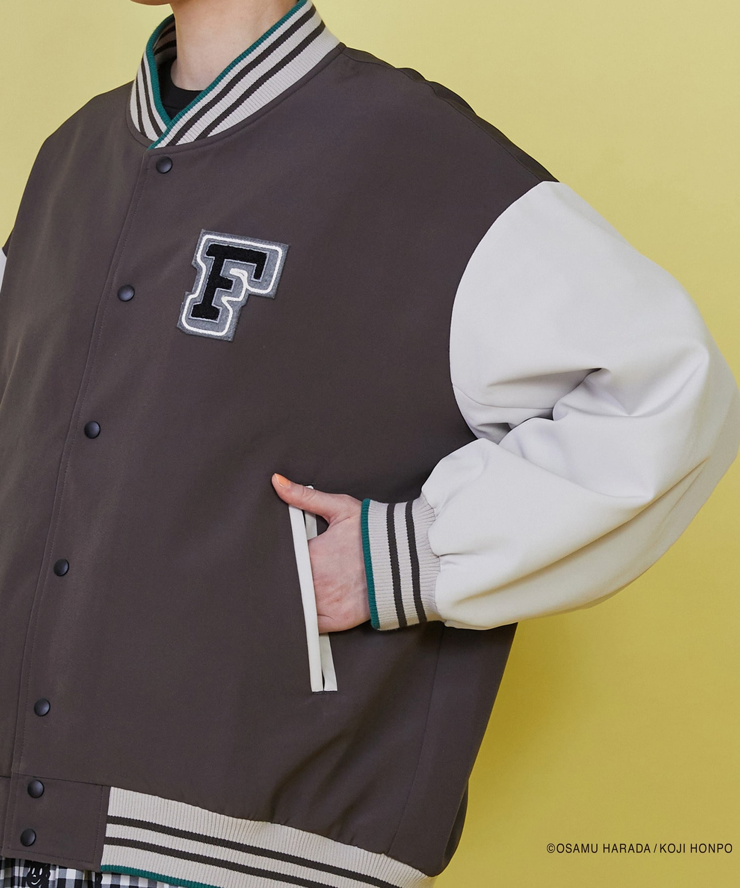 【FRAPBOIS】OSAMU GOODS レタードジャケット 詳細画像 チャコールグレー 12