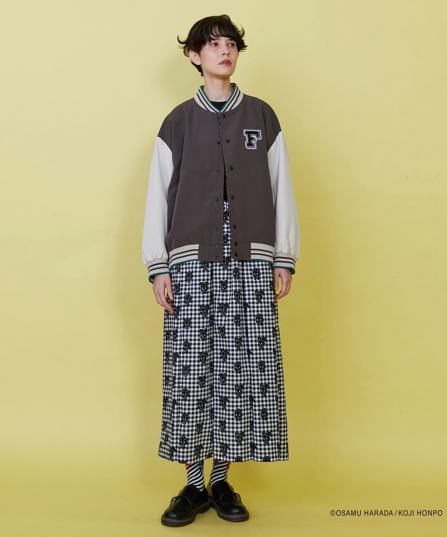 【FRAPBOIS】OSAMU GOODS レタードジャケット 詳細画像 チャコールグレー 15