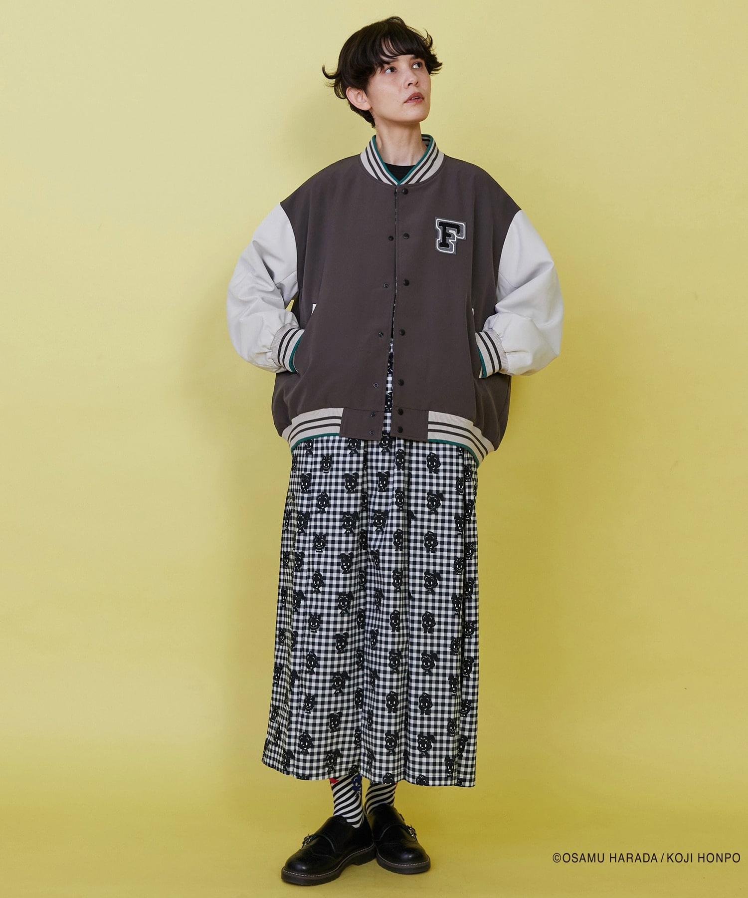 【FRAPBOIS】OSAMU GOODS レタードジャケット 詳細画像 チャコールグレー 16