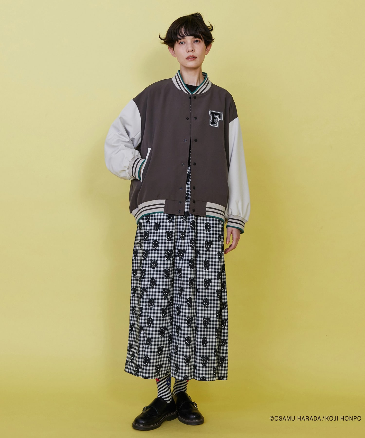 【FRAPBOIS】OSAMU GOODS レタードジャケット 詳細画像 チャコールグレー 17