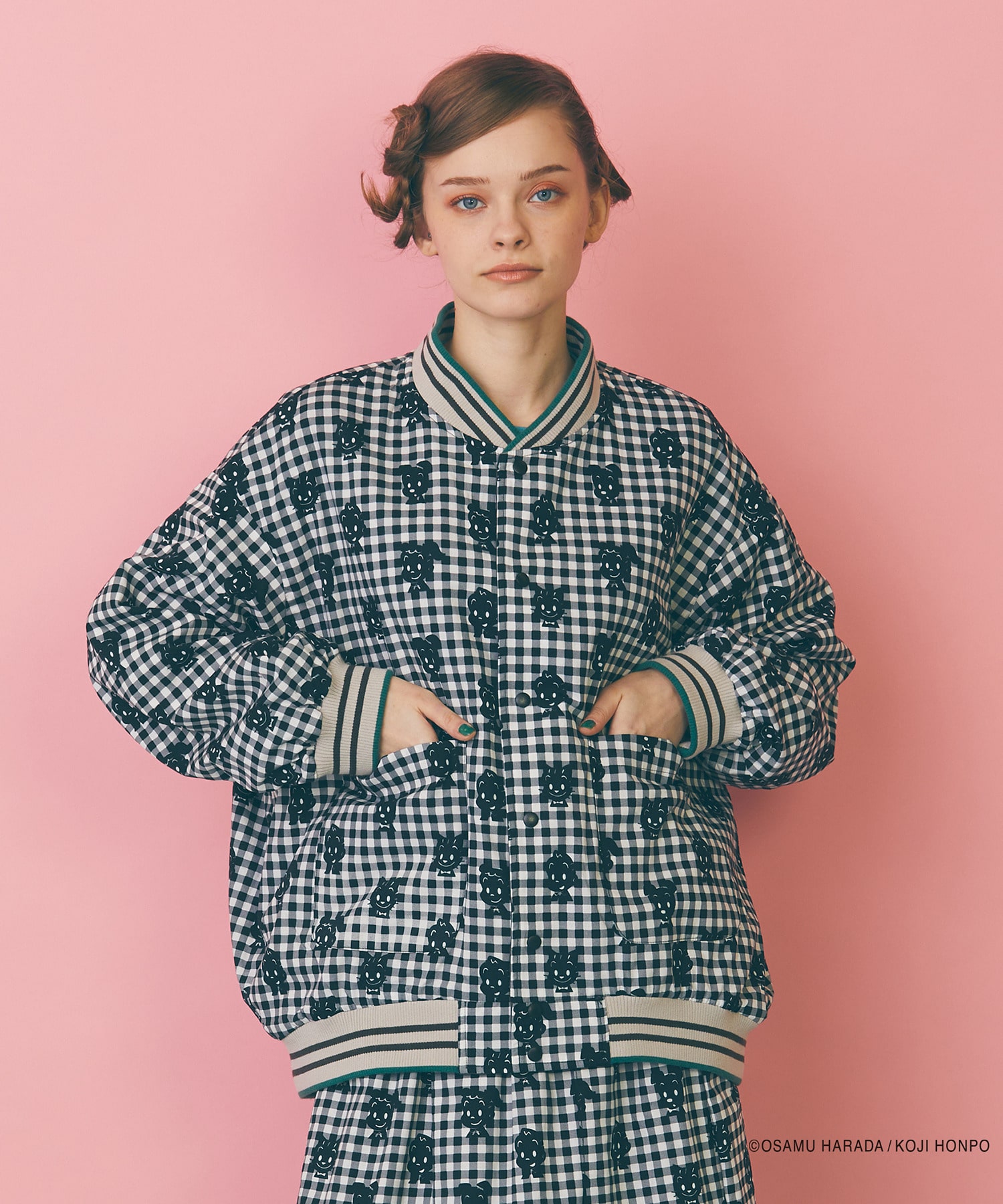 【FRAPBOIS】OSAMU GOODS レタードジャケット 詳細画像 チャコールグレー 4