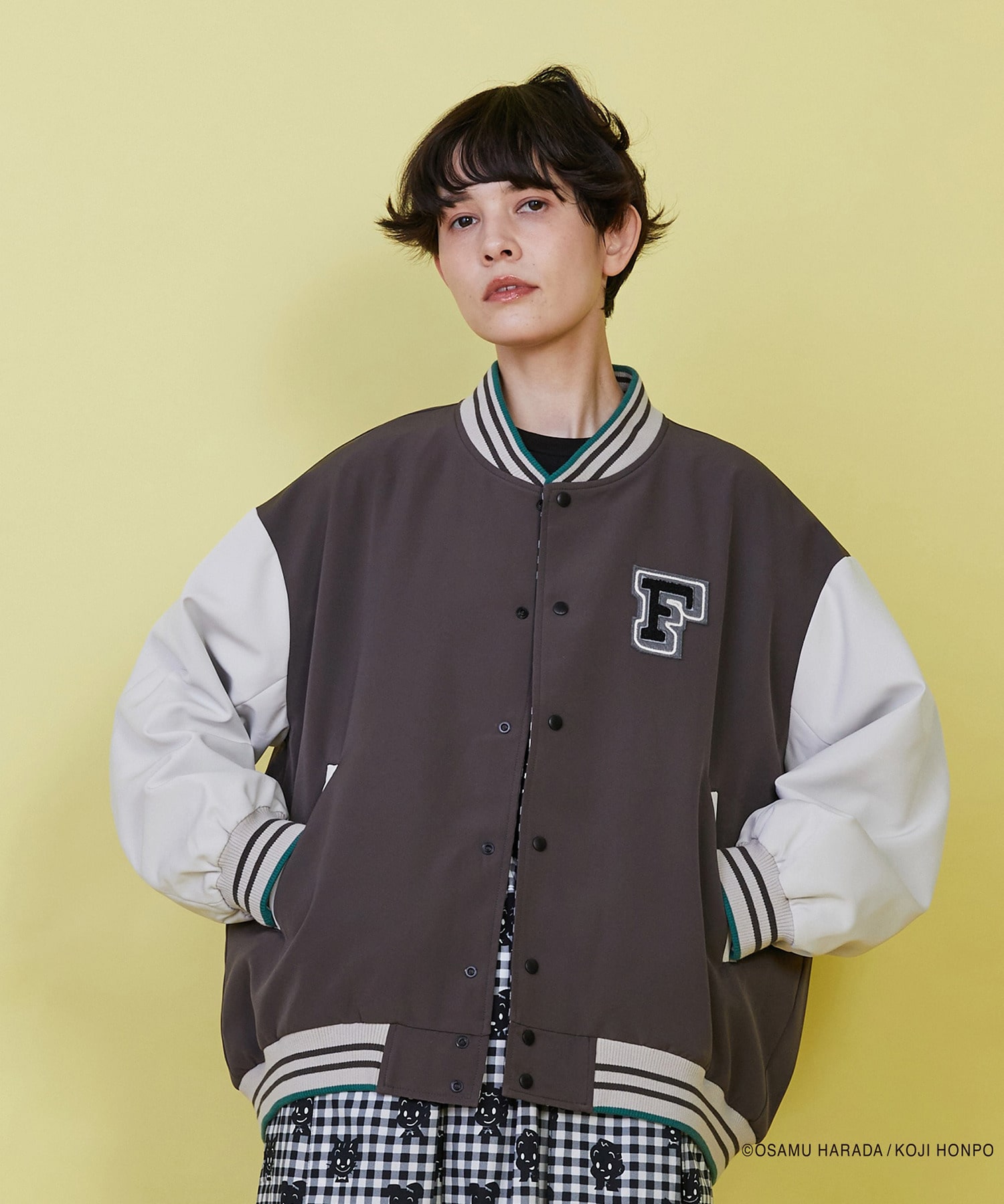 【FRAPBOIS】OSAMU GOODS レタードジャケット 詳細画像 チャコールグレー 8