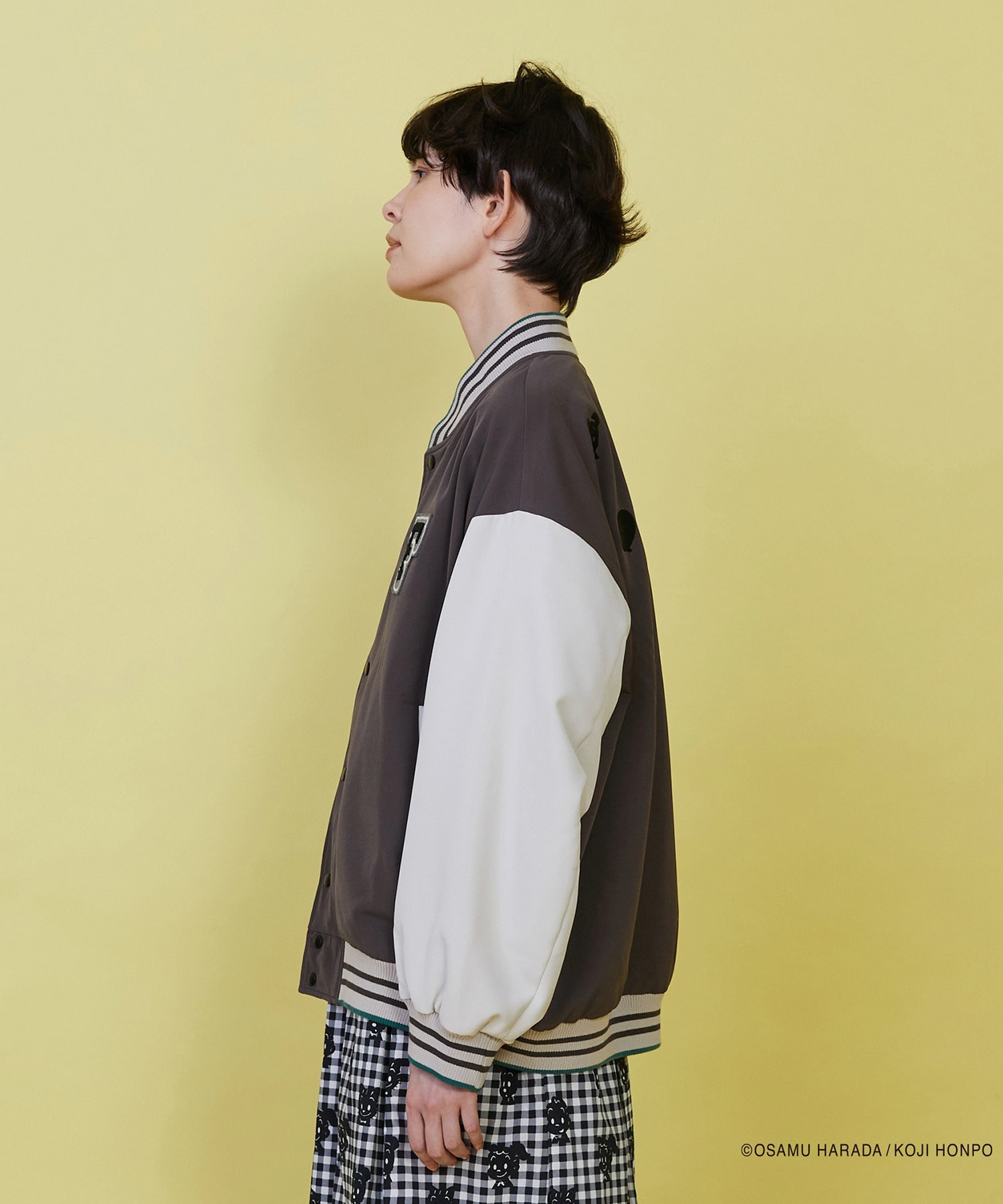 【FRAPBOIS】OSAMU GOODS レタードジャケット 詳細画像 チャコールグレー 9