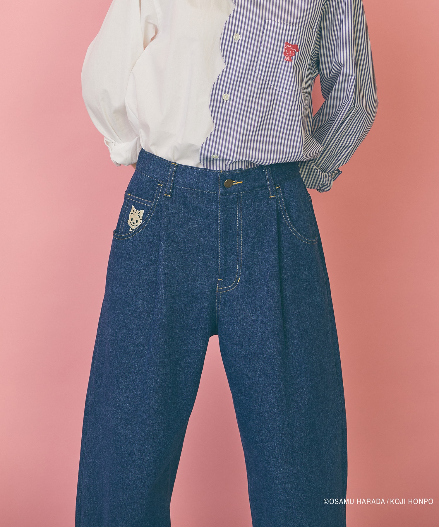 【FRAPBOIS】OSAMU GOODS デニムパンツ 詳細画像 ネイビー 4