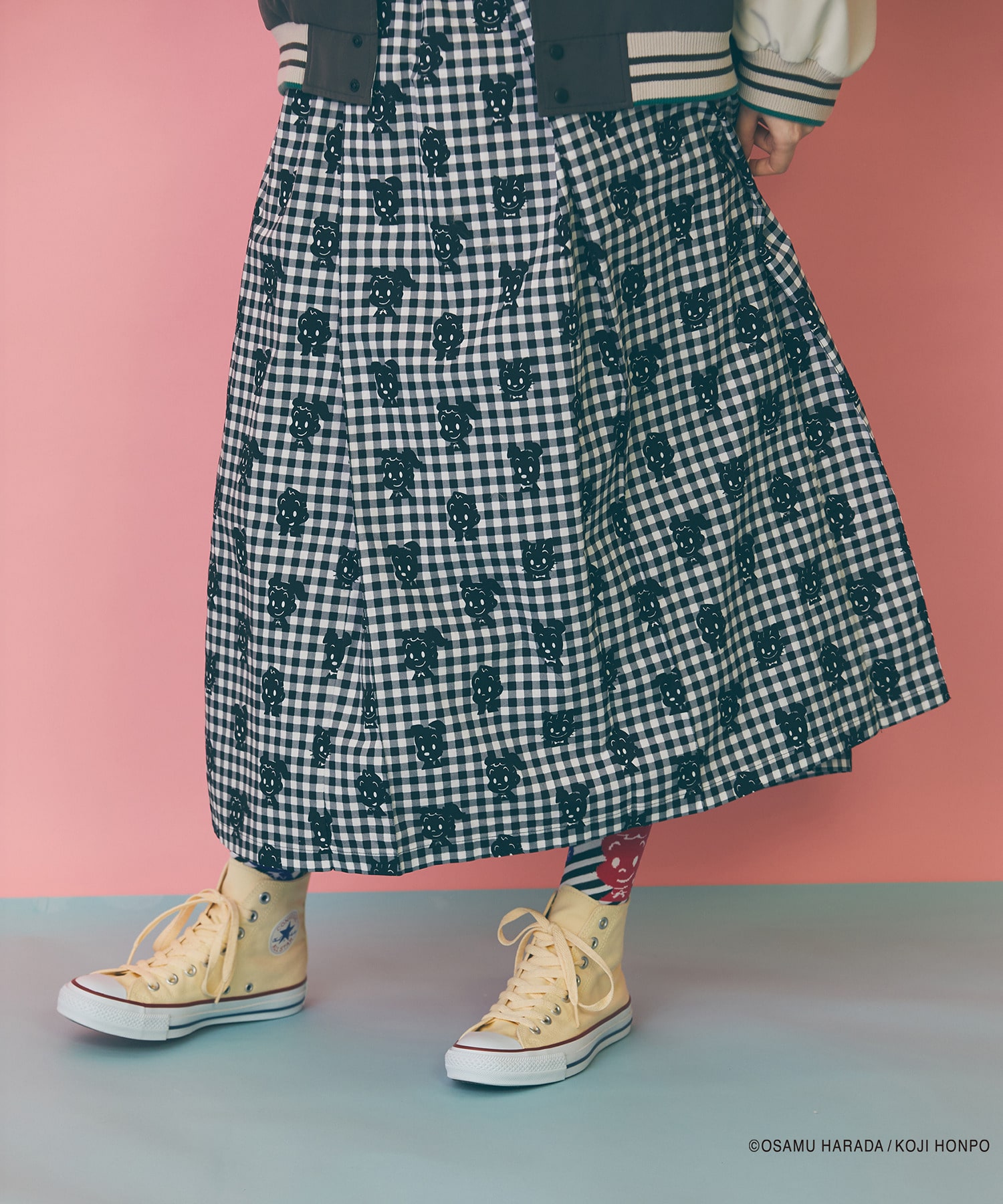 【FRAPBOIS】OSAMU GOODS ギンガムスカート 詳細画像 ブラック 3