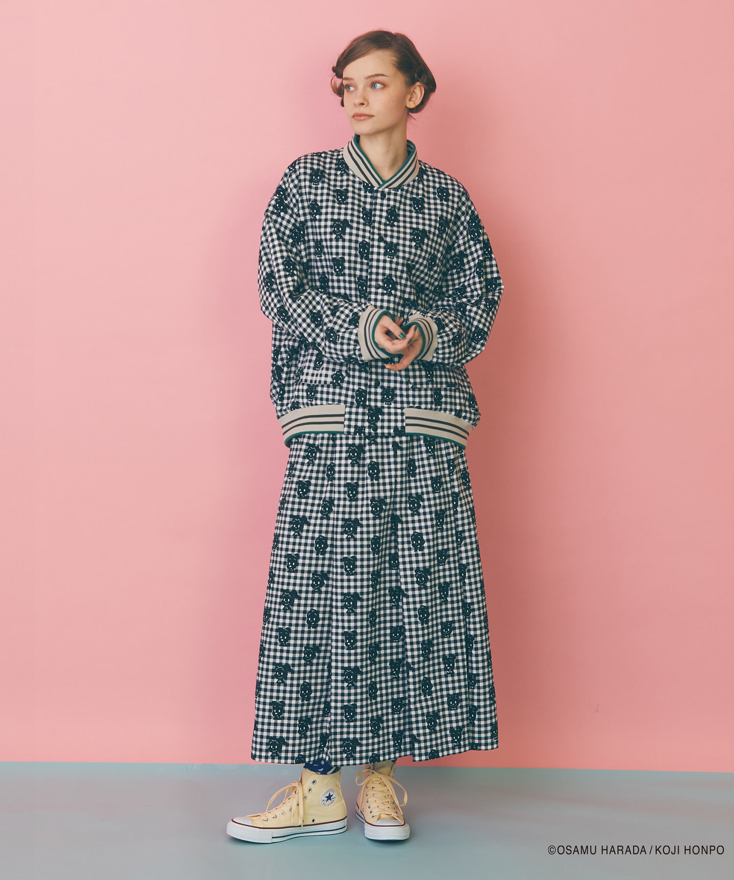 【FRAPBOIS】OSAMU GOODS ギンガムスカート 詳細画像 ブラック 4