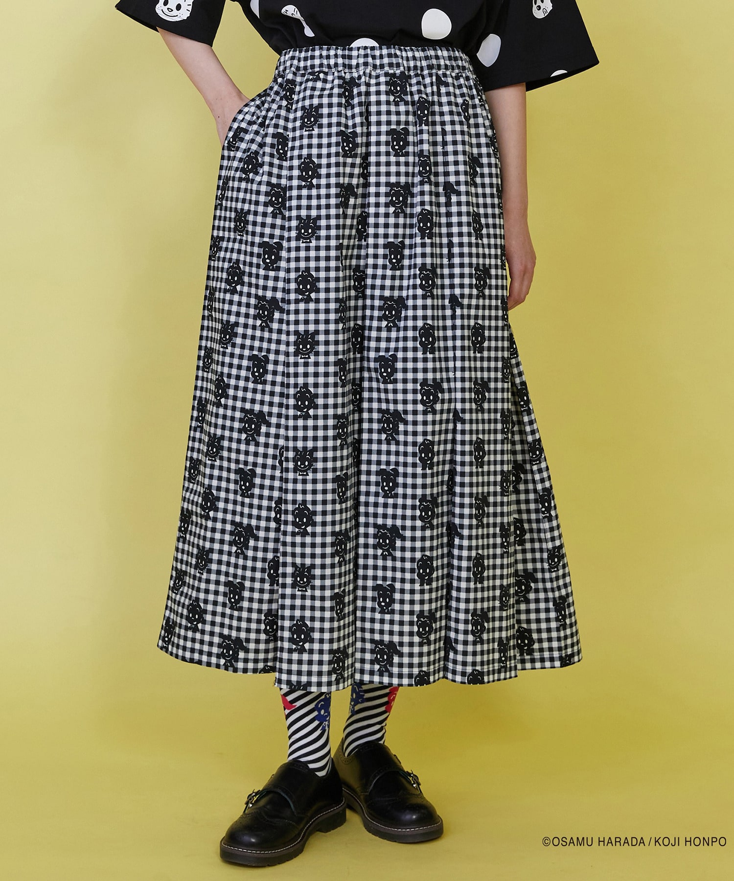 【FRAPBOIS】OSAMU GOODS ギンガムスカート 詳細画像 ブラック 6