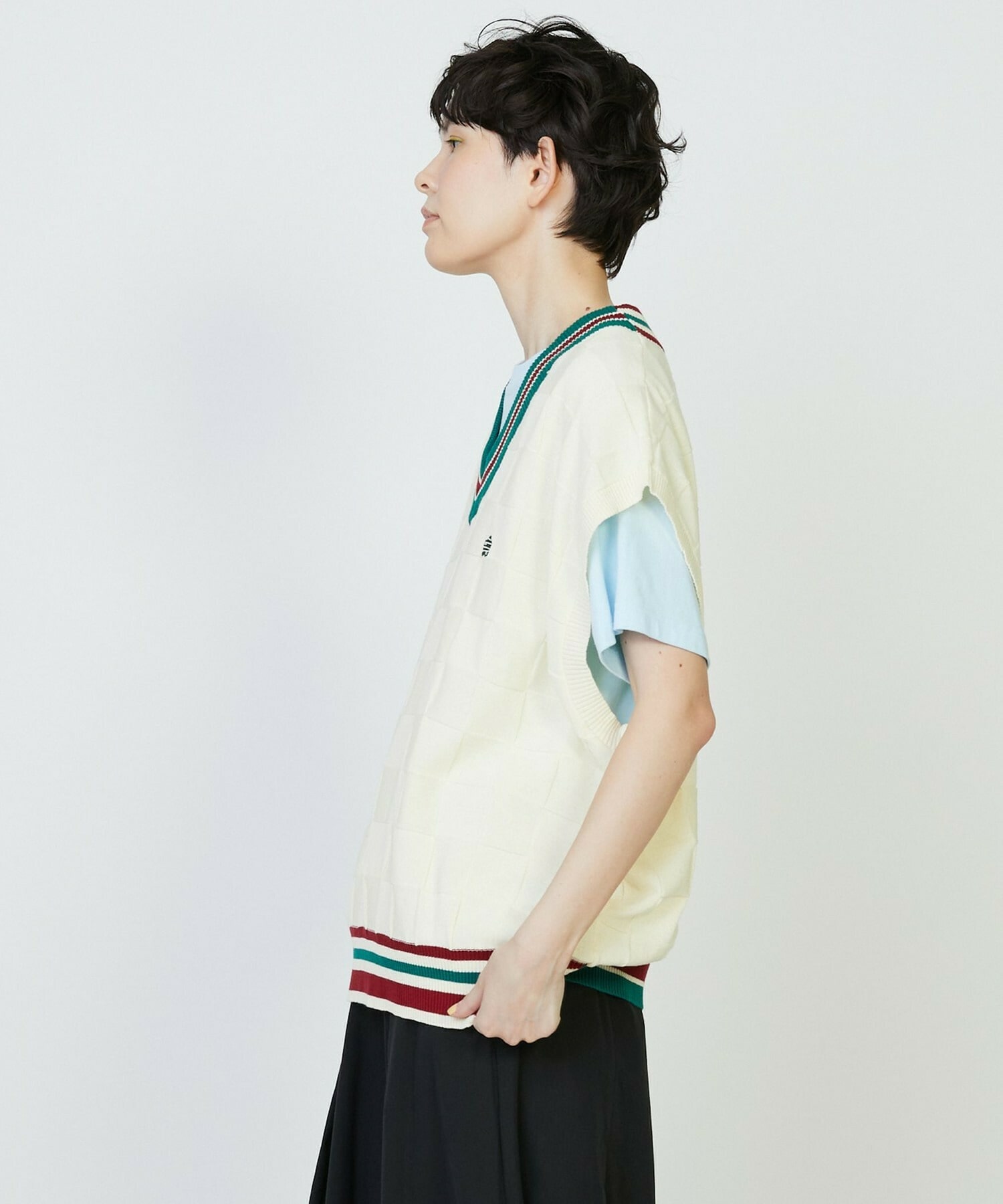 【FRAPBOIS PARK】ニットベスト 詳細画像 チャコールグレー 1