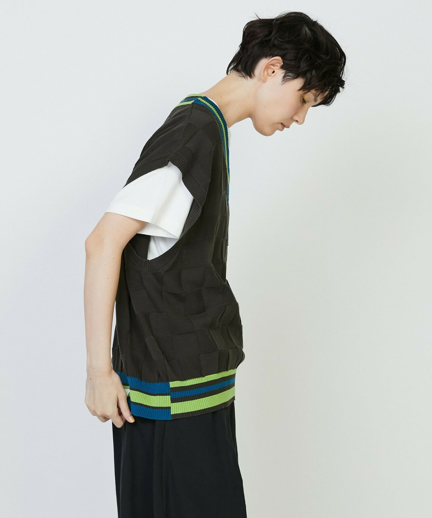 【FRAPBOIS PARK】ニットベスト 詳細画像 チャコールグレー 12