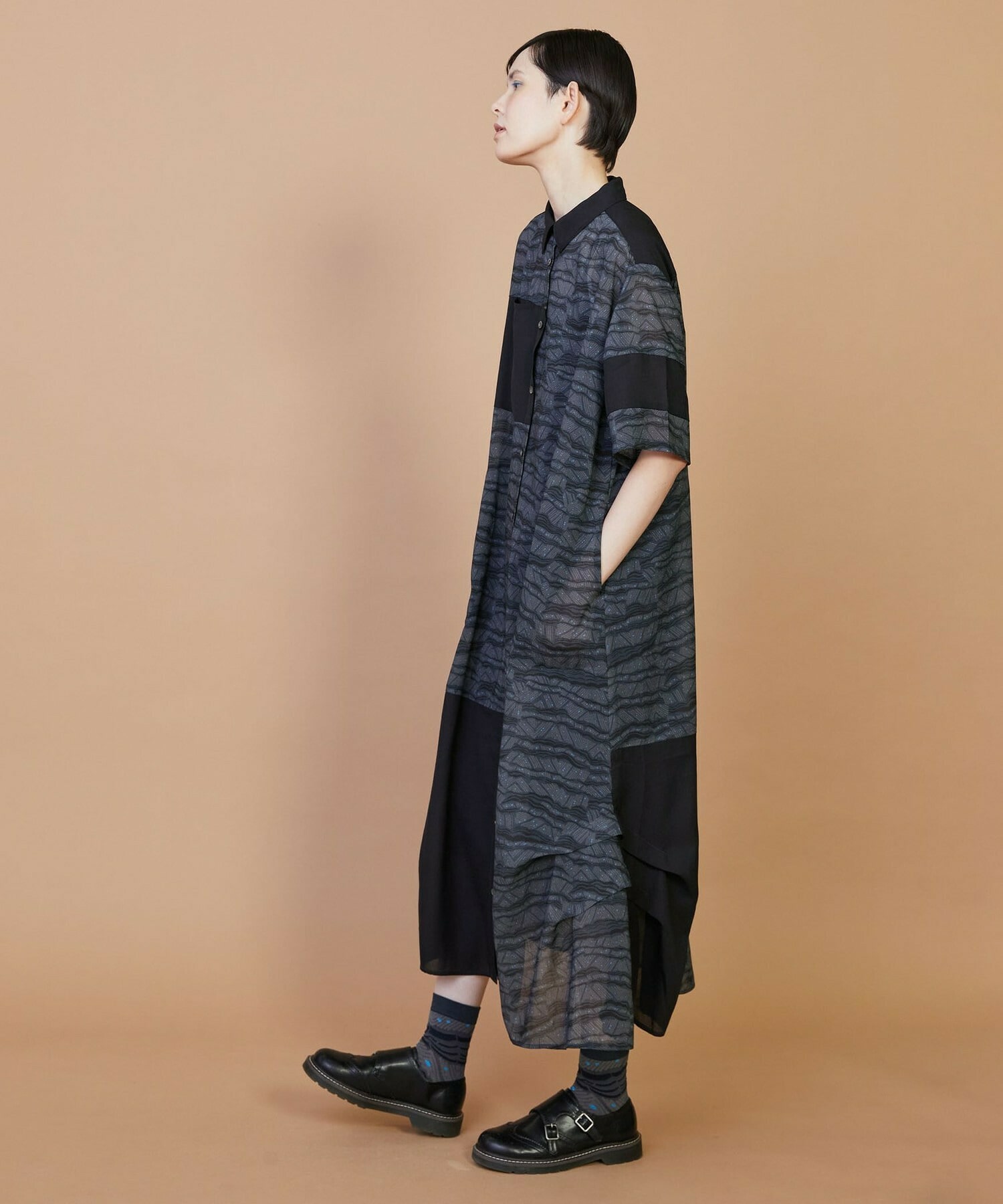 【FRAPBOIS】サンディーウェーブ ワンピース 詳細画像 ブラック 10