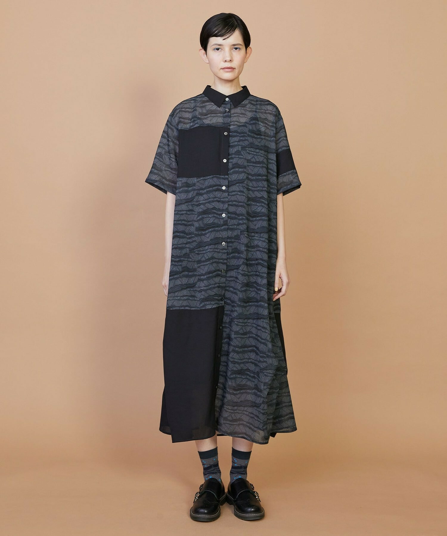 【FRAPBOIS】サンディーウェーブ ワンピース 詳細画像 ブラック 13