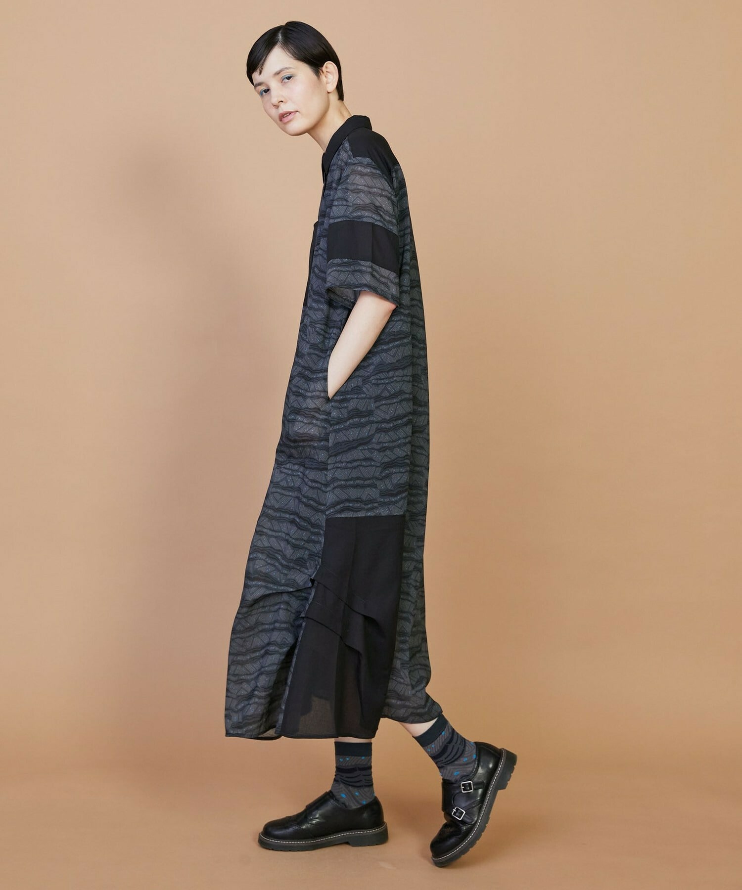 【FRAPBOIS】サンディーウェーブ ワンピース 詳細画像 ブラック 14