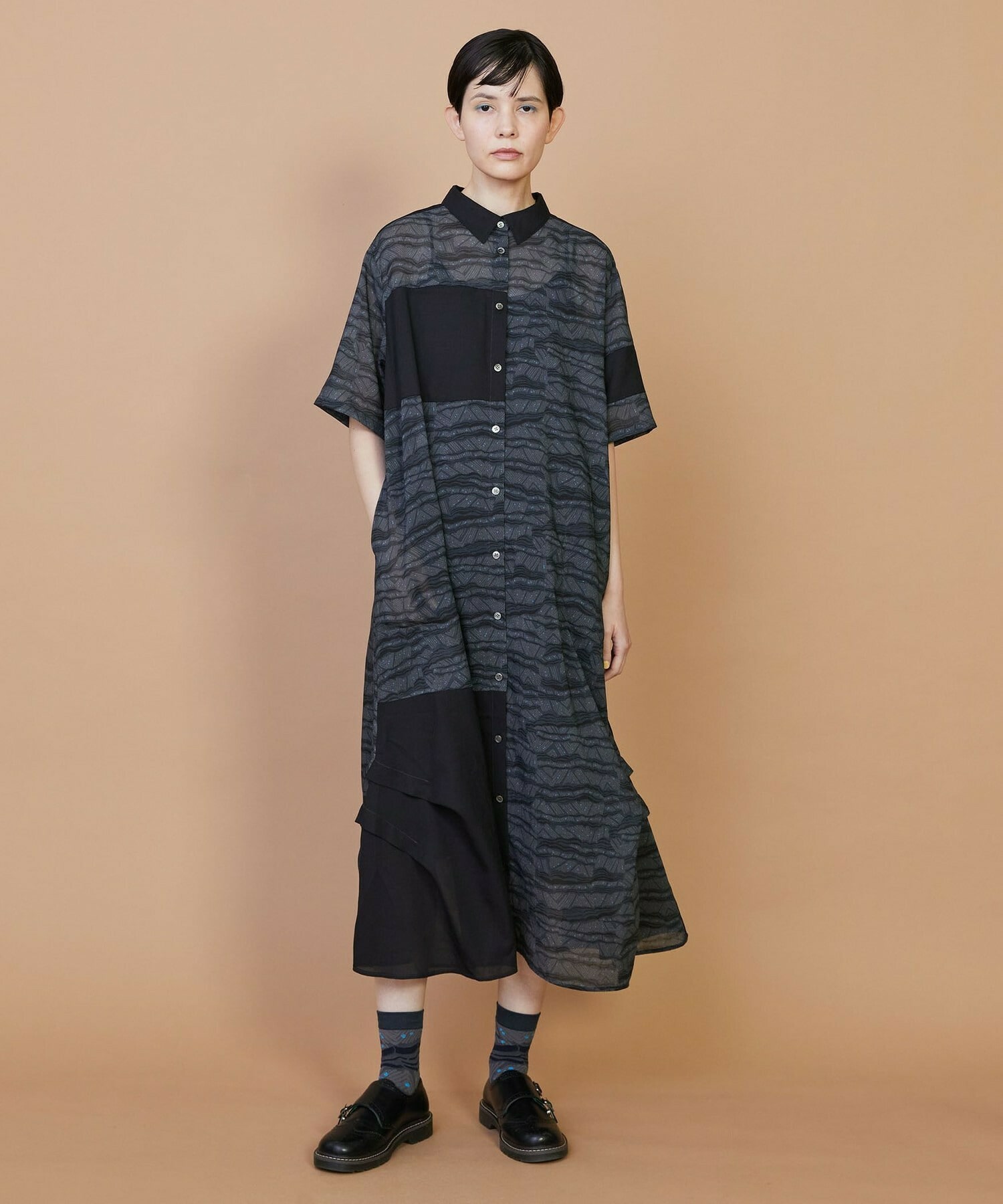 【FRAPBOIS】サンディーウェーブ ワンピース 詳細画像 ブラック 16