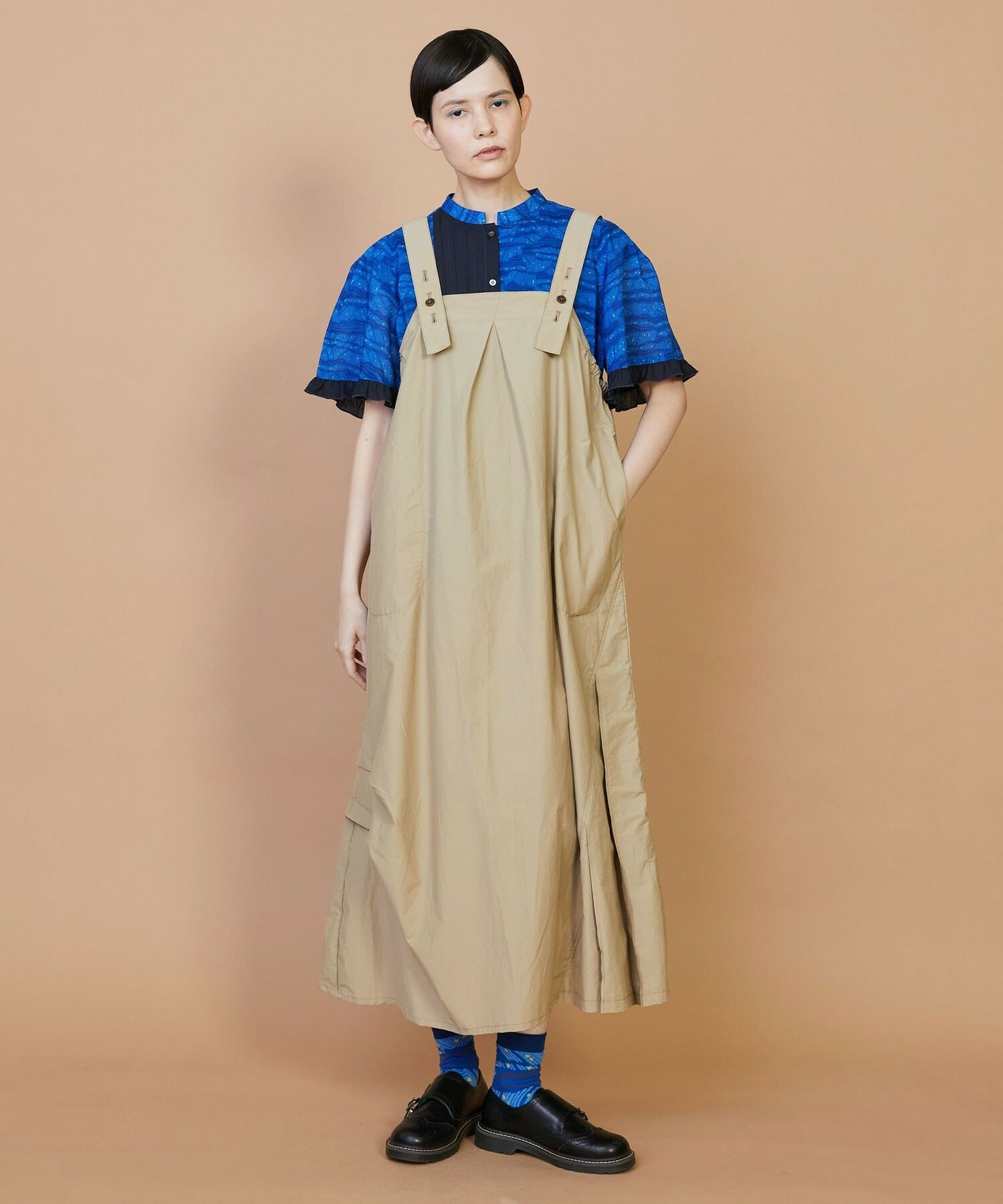 【FRAPBOIS】ペーパータイプ ジャンパースカート 詳細画像 ブラック 6