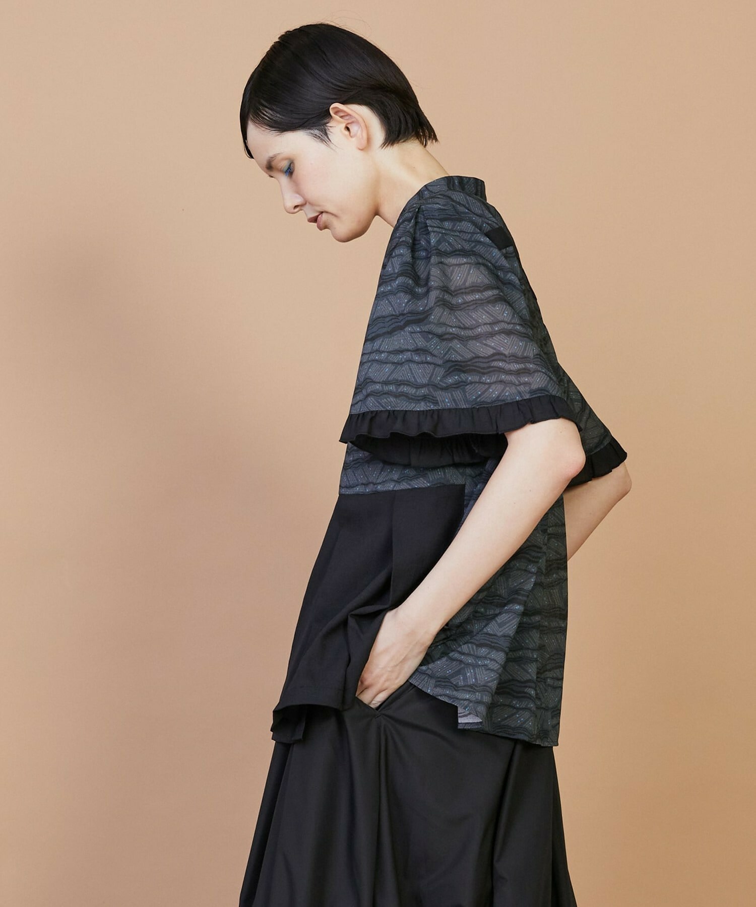 【FRAPBOIS】サンディーウェーブ ブラウス 詳細画像 ブラック 10