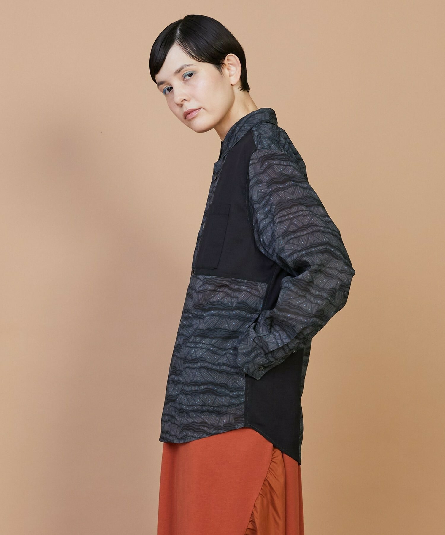 【FRAPBOIS】サンディーウェーブ シャツ 詳細画像 ネイビー 1