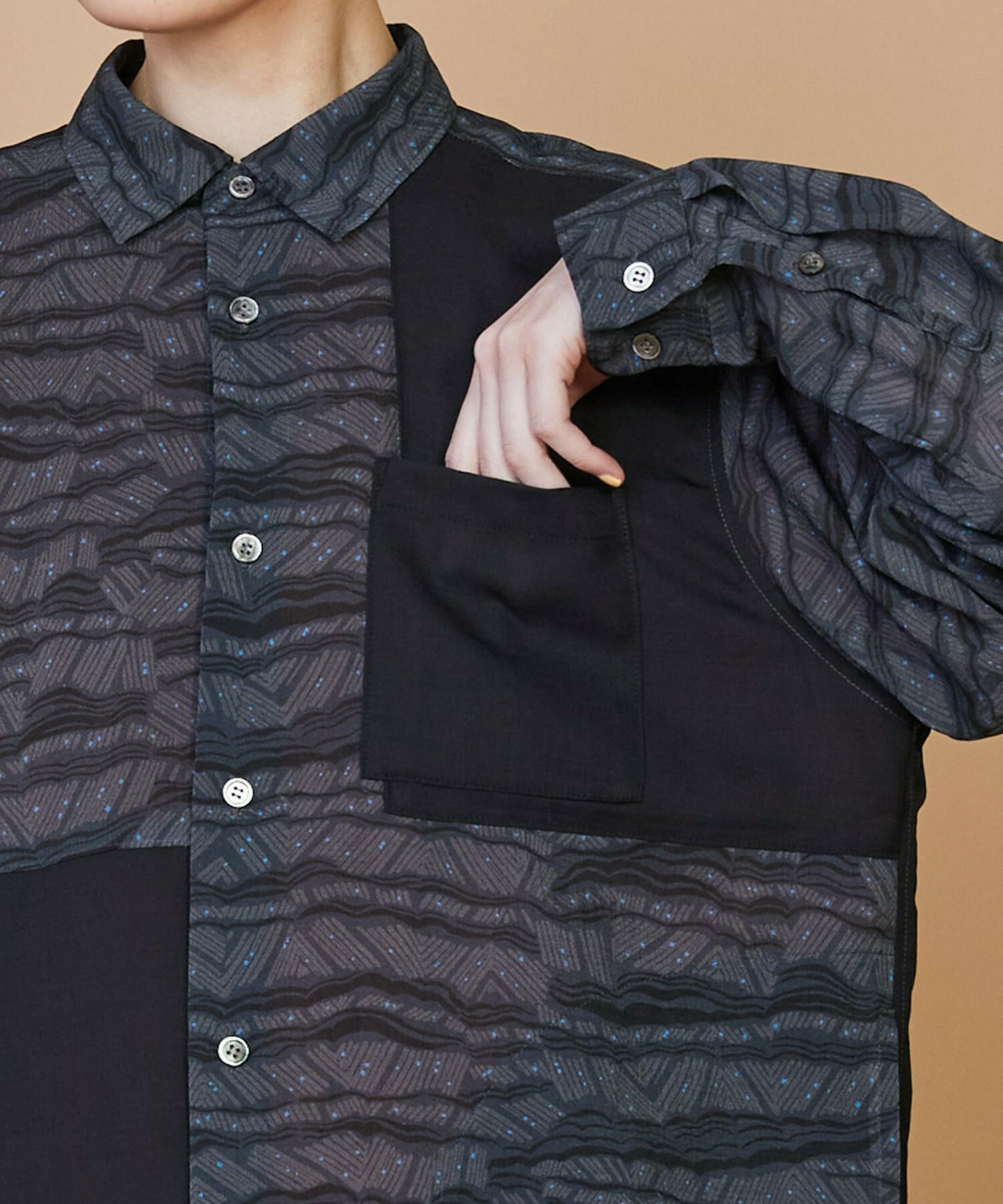 【FRAPBOIS】サンディーウェーブ シャツ 詳細画像 ネイビー 5