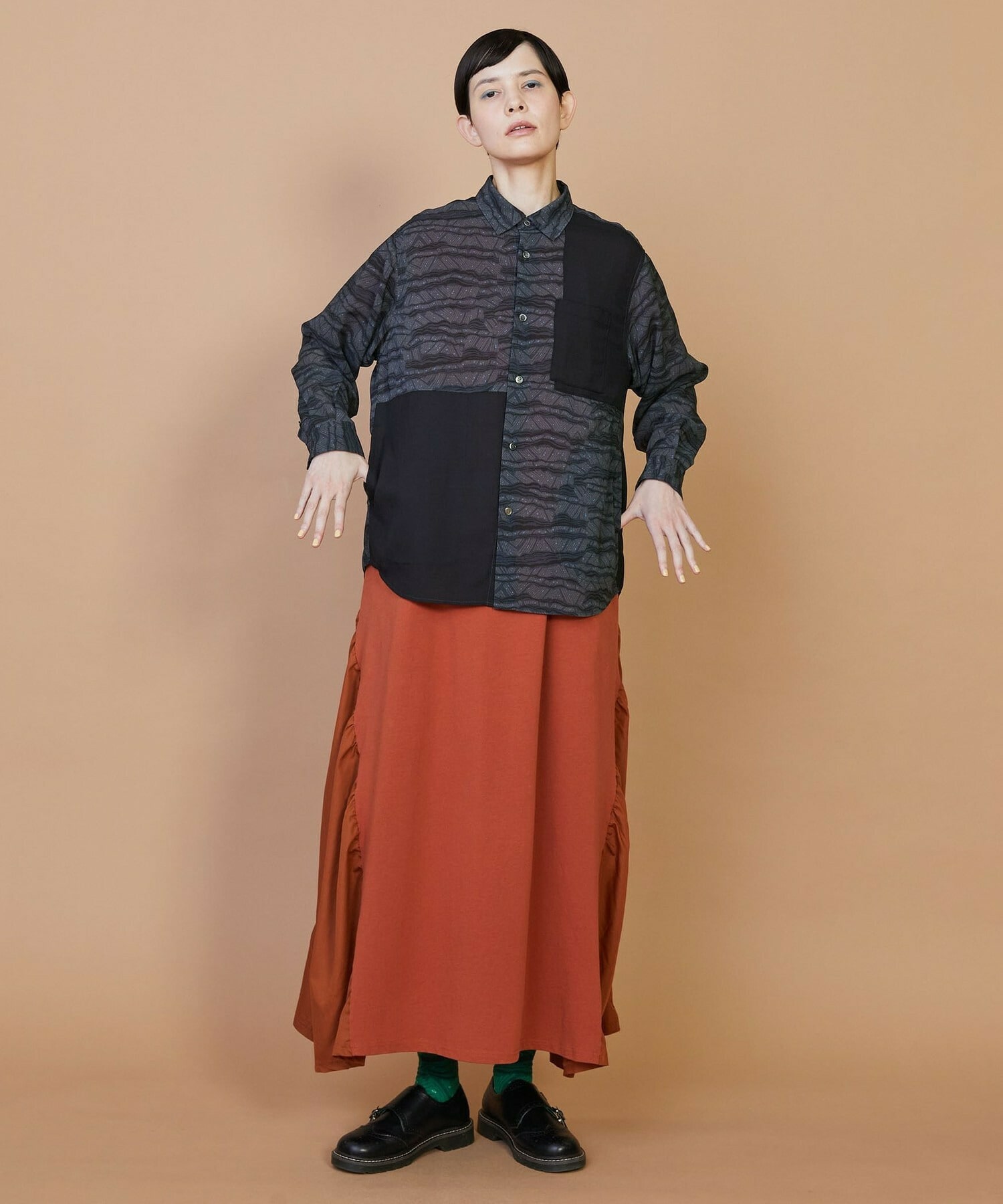 【FRAPBOIS】サンディーウェーブ シャツ 詳細画像 ネイビー 9