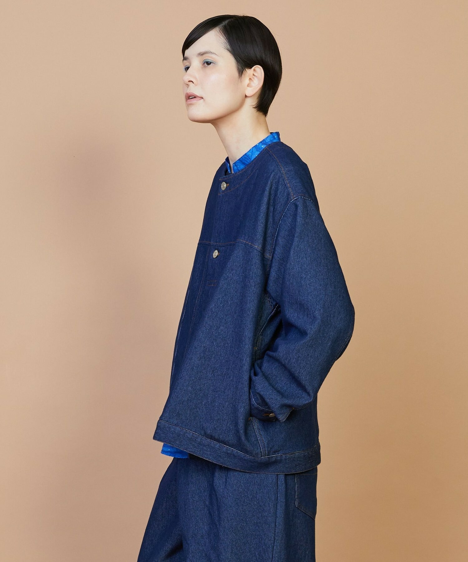 【FRAPBOIS】メッシュデニム ジャケット 詳細画像 ブルー 1