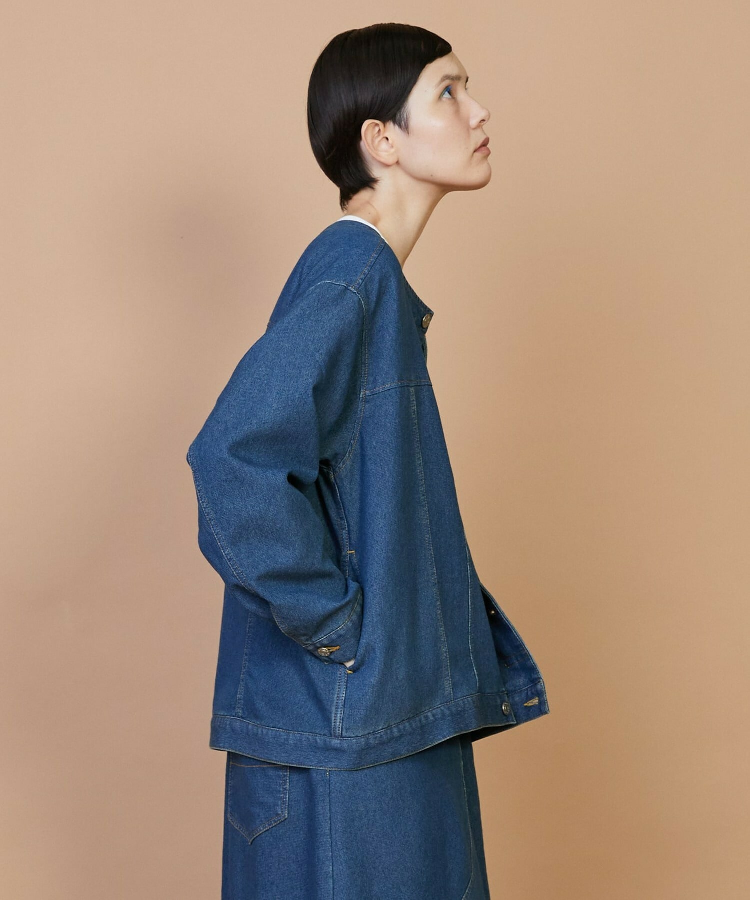 【FRAPBOIS】メッシュデニム ジャケット 詳細画像 ブルー 10