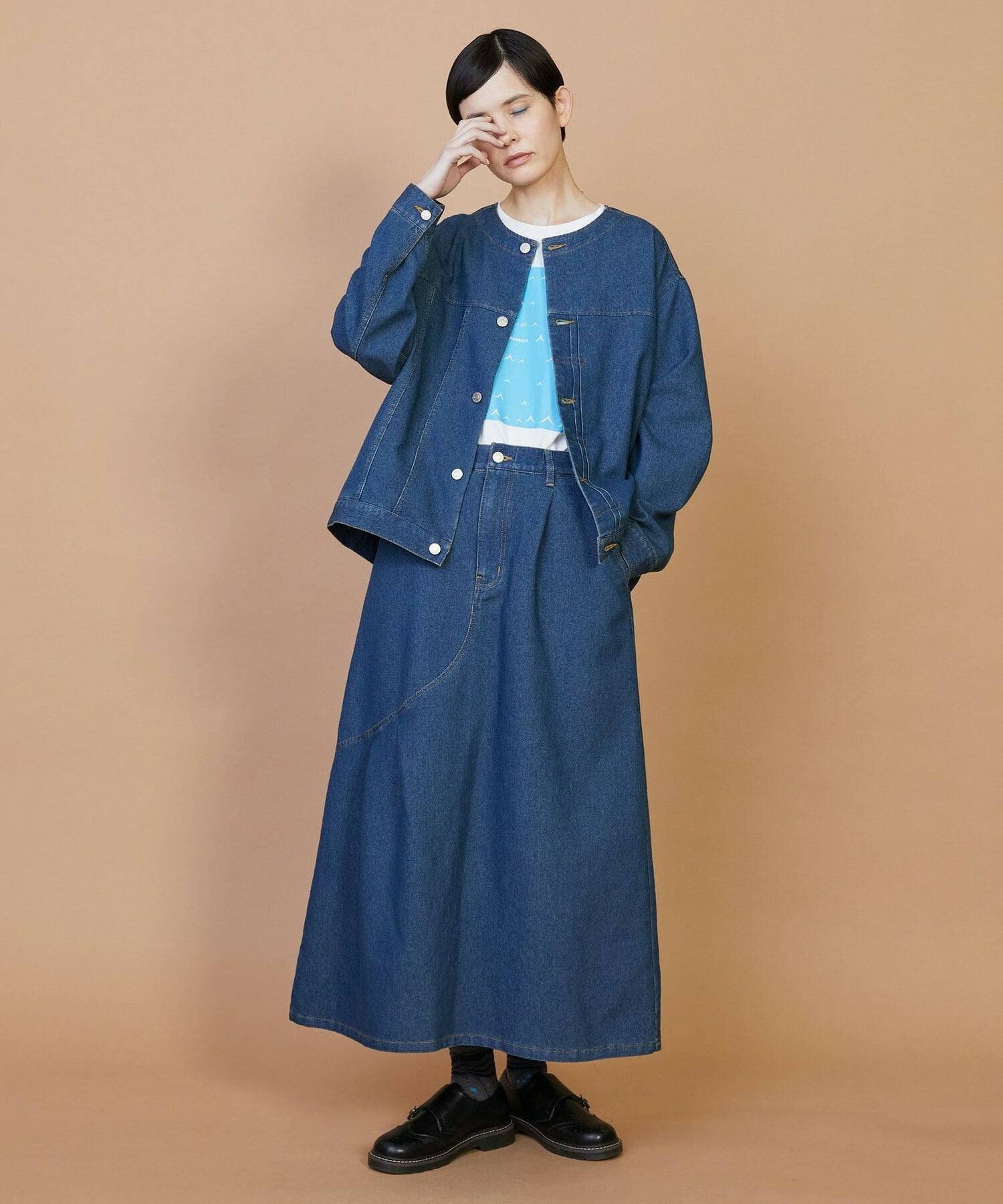 【FRAPBOIS】メッシュデニム ジャケット 詳細画像 ブルー 13