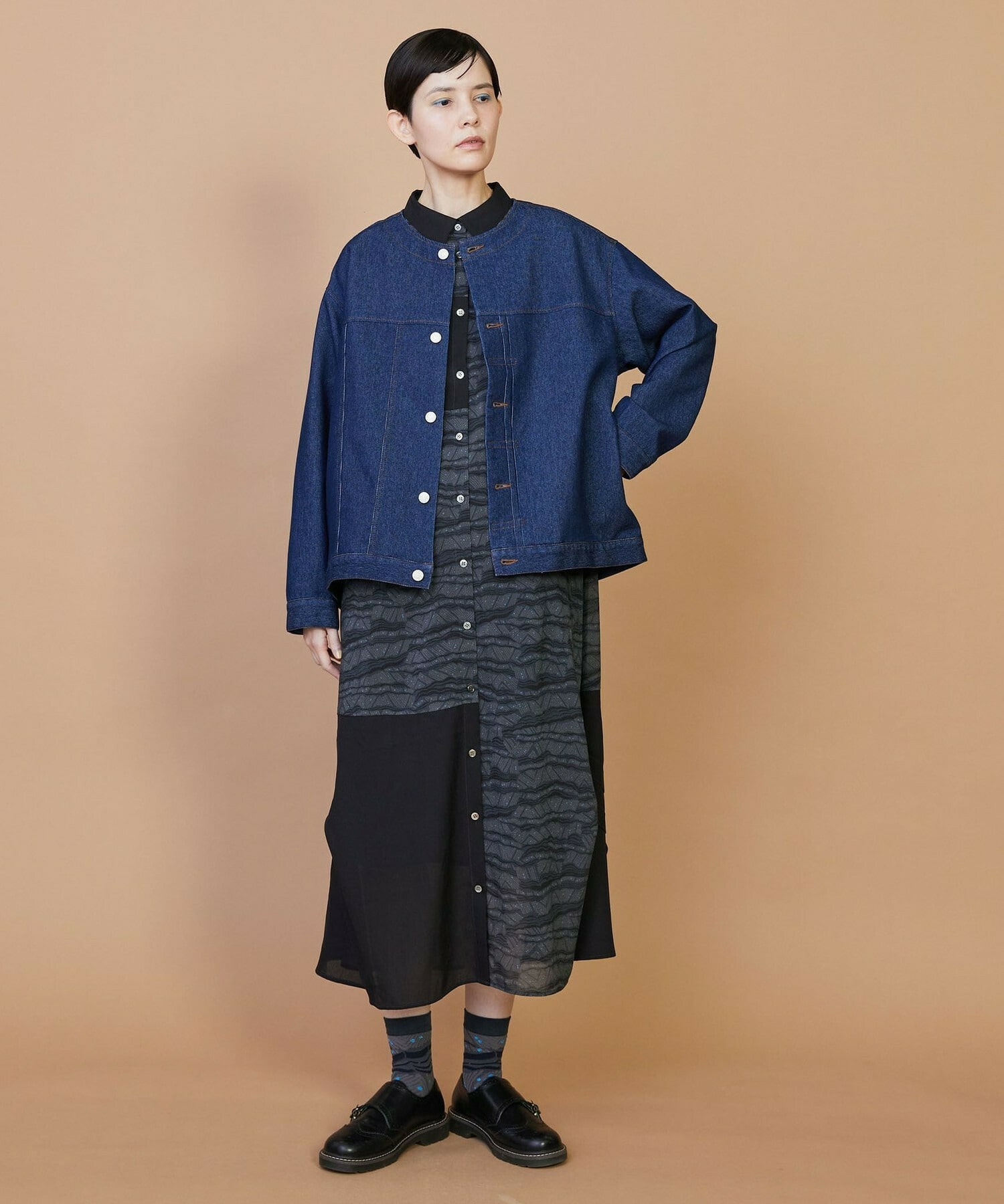 【FRAPBOIS】メッシュデニム ジャケット 詳細画像 ブルー 5