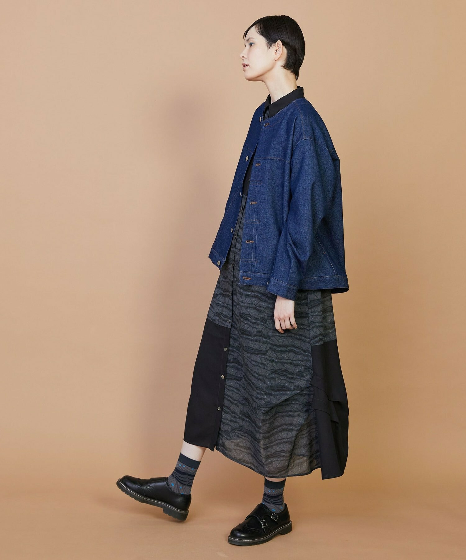 【FRAPBOIS】メッシュデニム ジャケット 詳細画像 ブルー 6